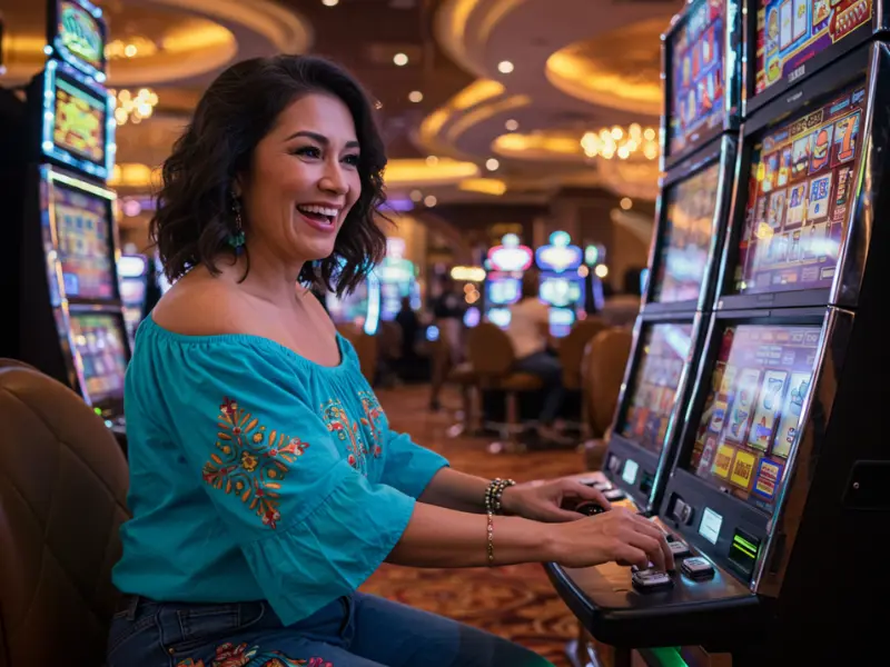 Jilibet Casino player spinning slot games for big wins