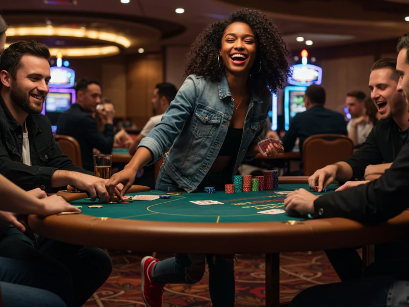 Poker game in progress at Jiliko Casino with cards and chips on table