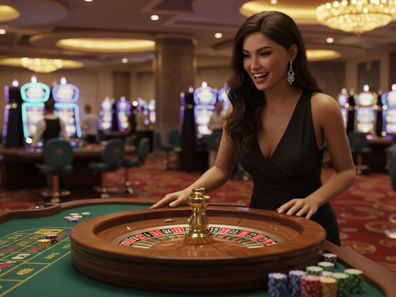 Phlove Online Casino playing roulette wheel spinning with bets placed.