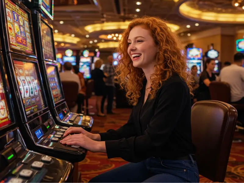 Pusoy App playing slot games with exciting reels and jackpots.