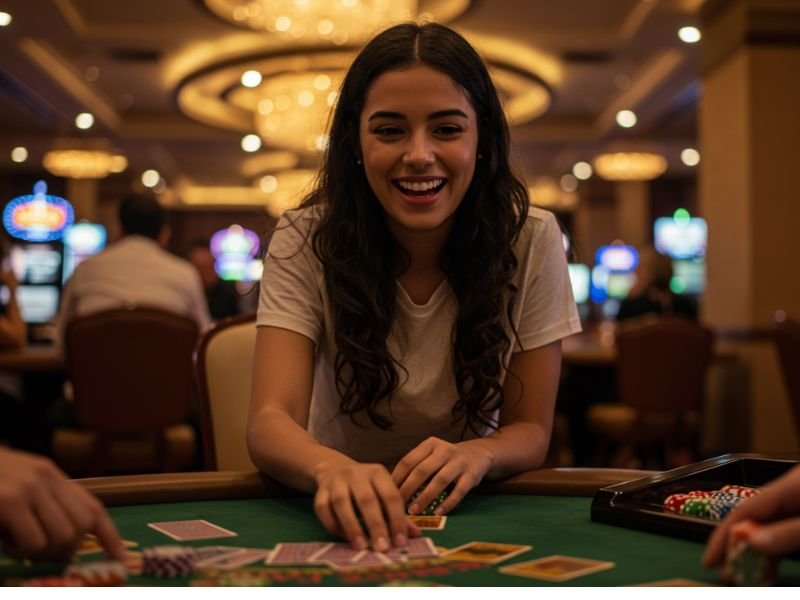 Asia 88 Casino player concentrating on winning big at the casino table.