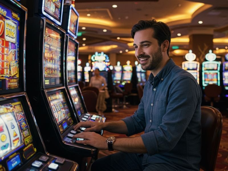 Extreme Casino 88 Gaming player enjoying mini-games and winning big in a lively casino atmosphere.