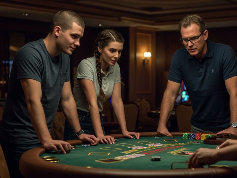 A girl playing seriously with boys in a competitive setting at Extreme Gaming 8.

