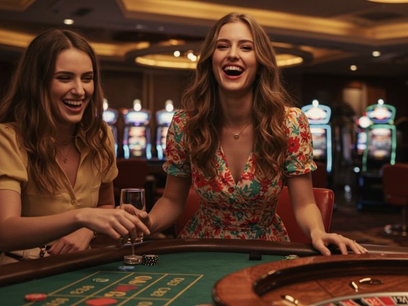 MEM PH Game girl playing with her friend in a casino, enjoying exciting online gaming