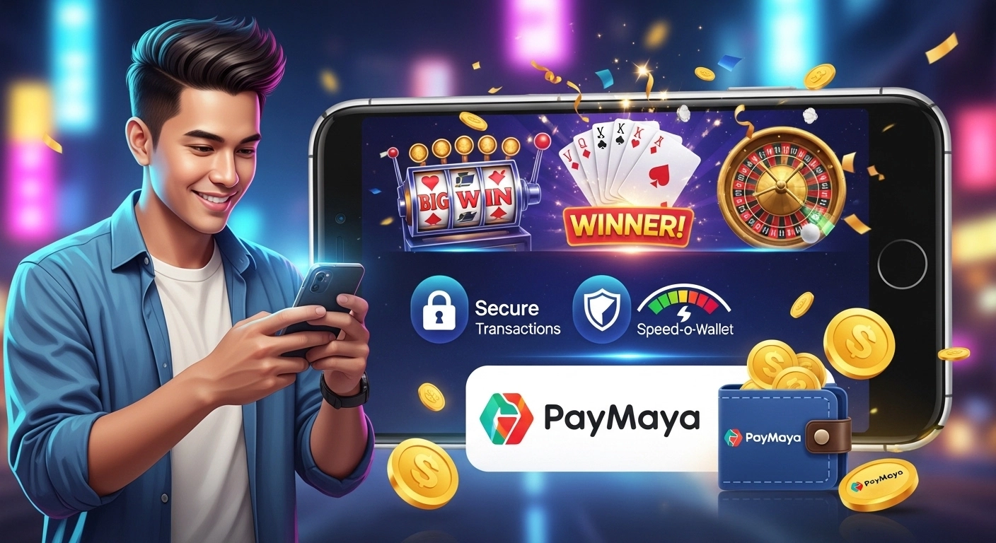 Filipino player enjoying online casino games in the Philippines with PayMaya wallet integration.