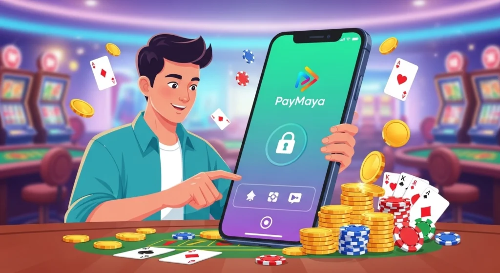Filipino player using PayMaya for secure and fast online casino deposits and withdrawals.